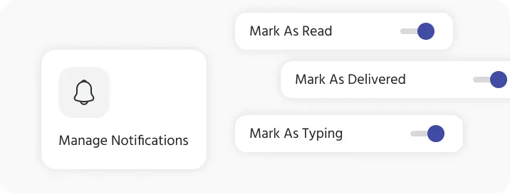 Control read/deliver, typing, notification as admin interface