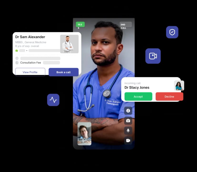 Enable secure 1:1 video tele-medicine appointments