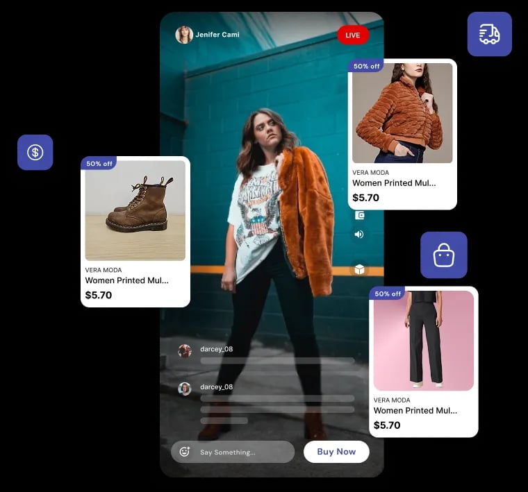 Live flash sales by sellers and influencers