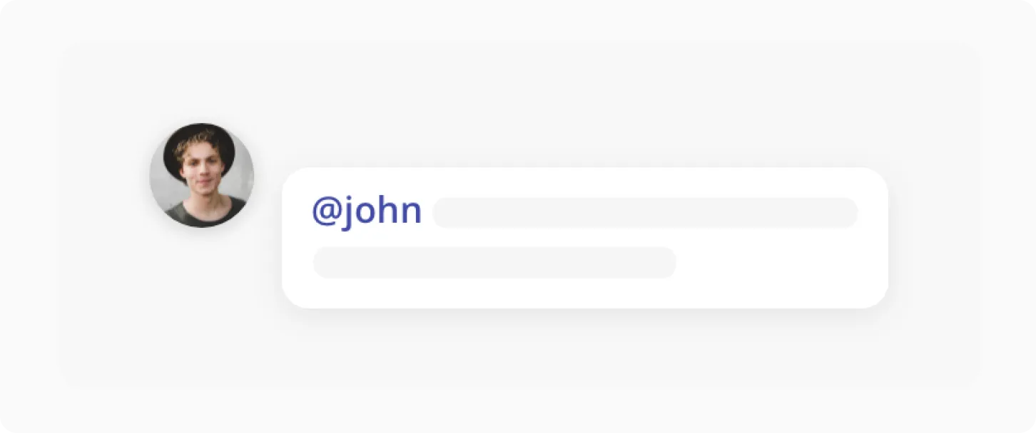 Mentions interface